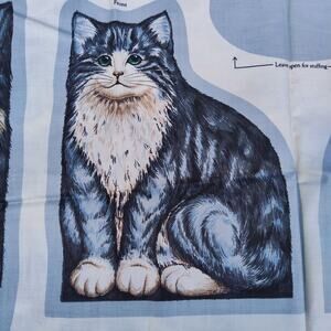 Cranston Print Works Cut-out Cats Cut-and-Sew Cotton Fabric Panel 2 Cats